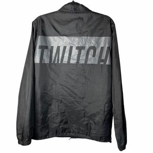 Twitch Black Windbreaker Jacket Unisex Large Button up